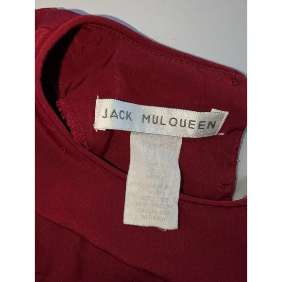 Vintage Jack Mulqueen Burgundy Designer Minimalist Boxy Blouse 80s M - Picture 7 of 7